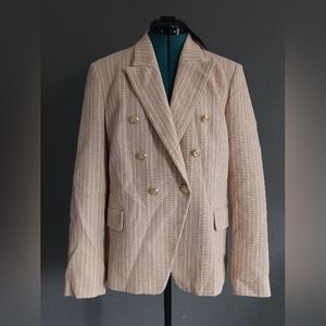 NWT Judith & Charles Rothco Cotton Double Breasted Blazer Jacket Size 14
